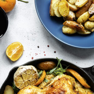 Baked chicken with oranges recipe