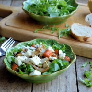 Moroccan salad with roasted vegetable and feta cheese