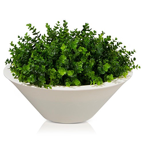 Plastic Planter TAZA 22 Plant Bowl 60x60x22 cm white matt surface 0 1