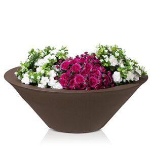 Plastic Planter TAZA 29 Plant Bowl 80x80x29 cm bronze matt surface 0 1