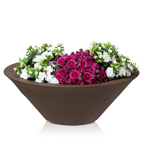 Plastic Planter TAZA 29 Plant Bowl 80x80x29 cm bronze matt surface 0 1