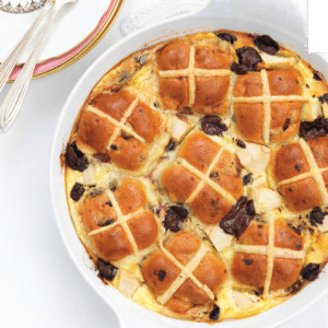 Hot cross bun pudding recipe