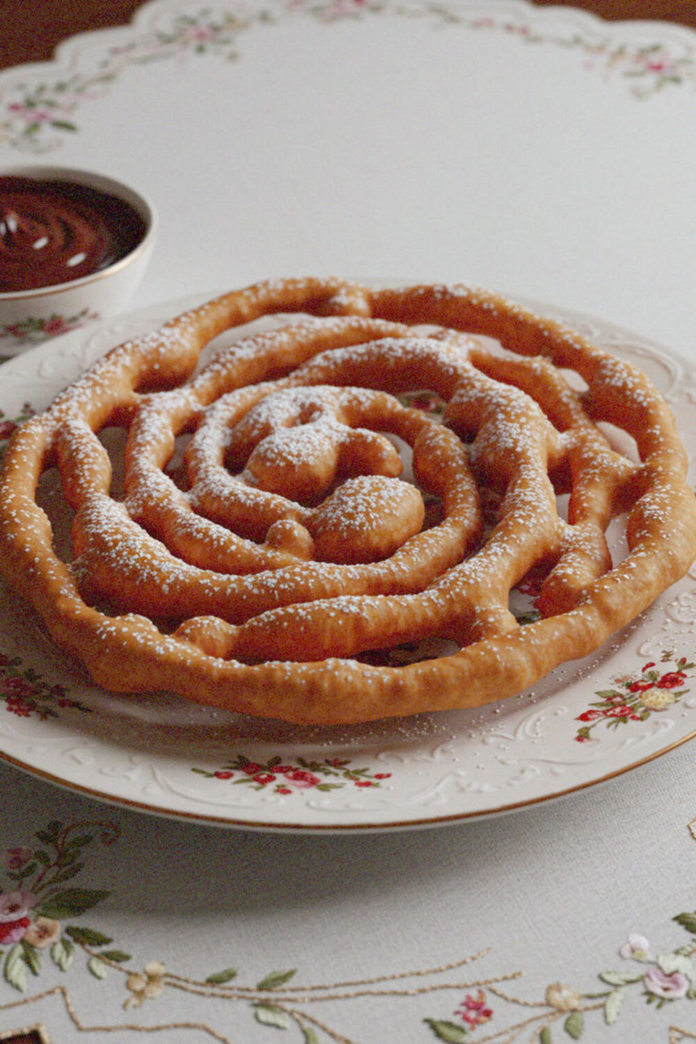 Funnel cake recipe with chocolate dip