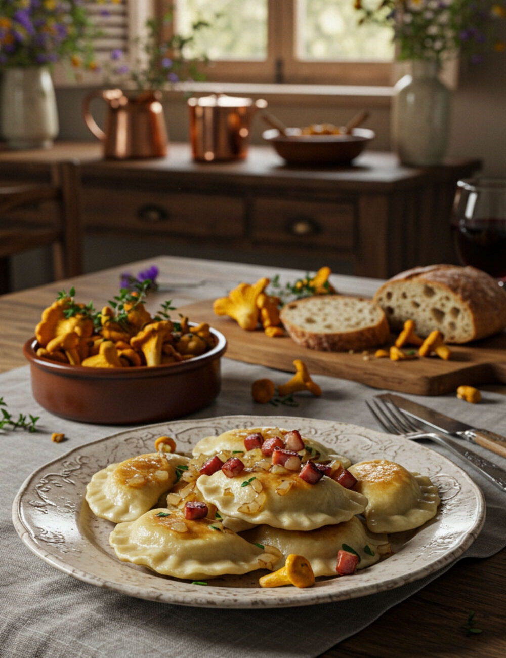 Chanterelle Dumplings recipe by CookingFun.Space