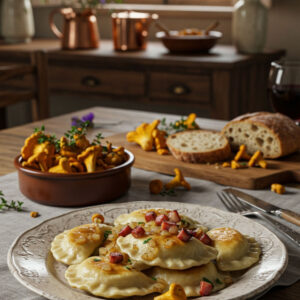 Chanterelle Dumplings recipe by CookingFun.Space