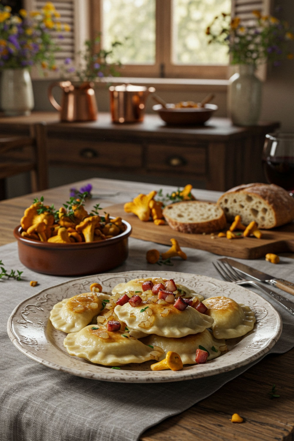 Chanterelle Dumplings recipe by CookingFun.Space